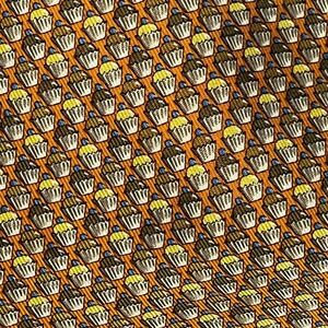 Salvatore Ferragamo Orange Multicolored Cupcake 100% Silk Tie Made in Italy